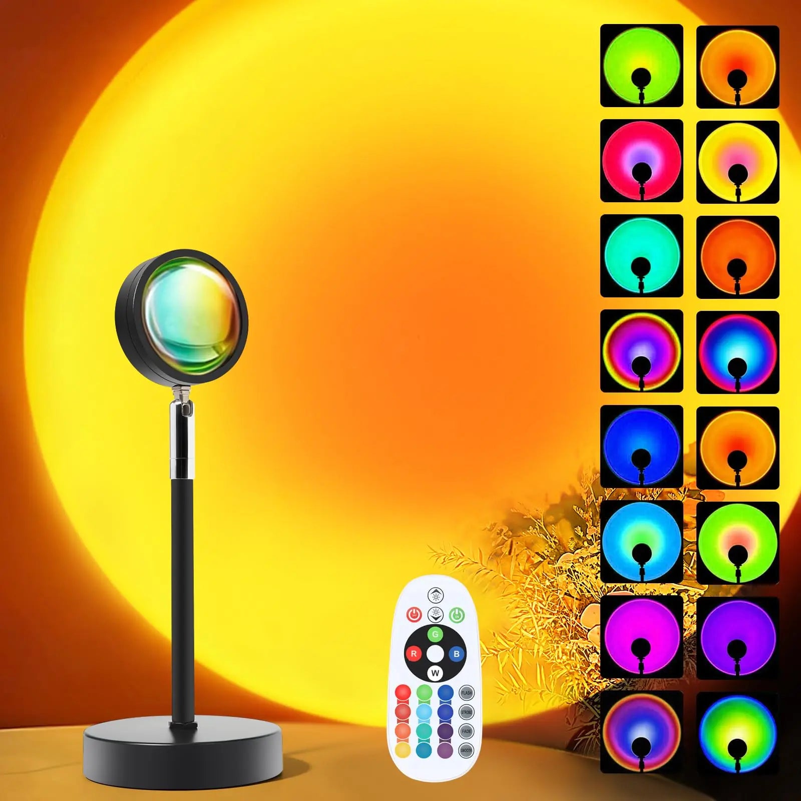Sunset Projection Lamp | 16-Colour LED Mood Light for Bedroom & Desk